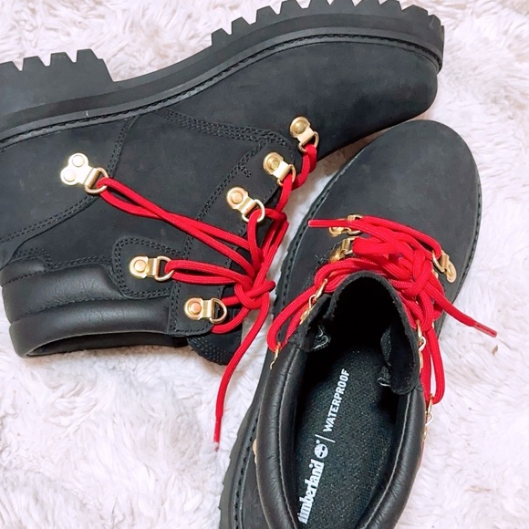 TIMBERLAND WOMEN'S HERITAGE WATERPROOF BOOT WHEAT NUBUCK W GOLD A5RS8 - Picture 7 of 8